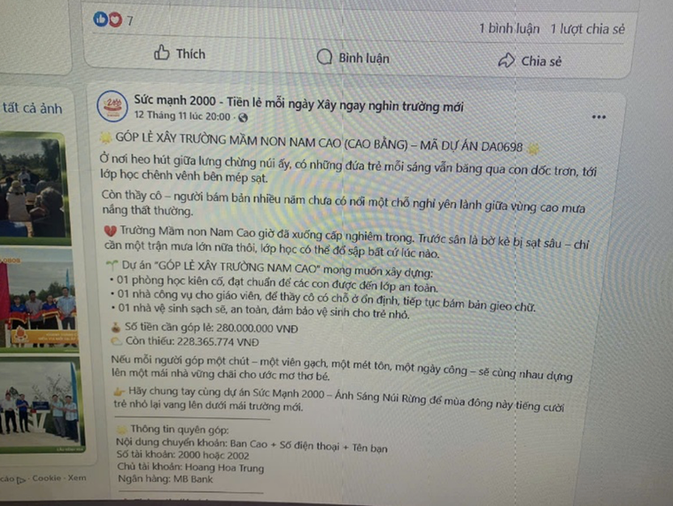 Sốc: Dự án Sức mạnh 2000 của Hoàng Hoa Trung, trường xây xong đã lâu vẫn đăng bài kêu gọi quyên góp tiếp? ảnh 6