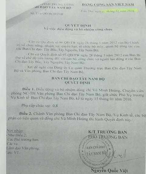 Một cán bộ 9X ở Ban chỉ đạo Tây Nam Bộ được bổ nhiệm “thần tốc” ảnh 1