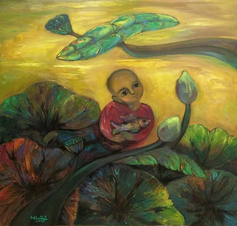 Những bức tranh mang năng lượng hạnh phúc của hoạ sĩ Nguyễn Hiển ảnh 2