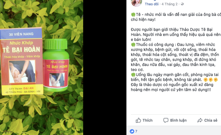 Chưa được cấp phép, thuốc Nhức khớp tê bại hoàn vẫn rao bán tràn lan ảnh 1