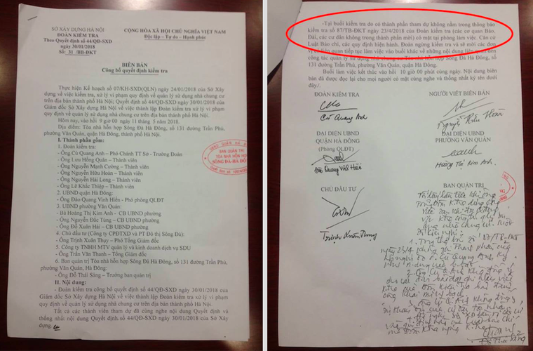 Lạ lùng: Dừng kiểm tra sai phạm tại toà nhà hỗn hợp Sông Đà – Hà Đông vì có mặt phóng viên? ảnh 4