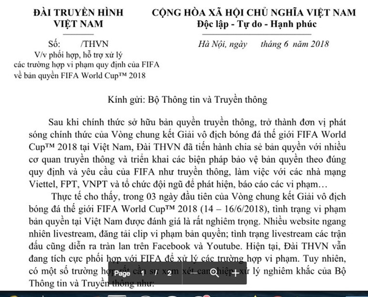 VTV bị vi phạm bản quyền, World Cup có thể dừng phát sóng ảnh 1