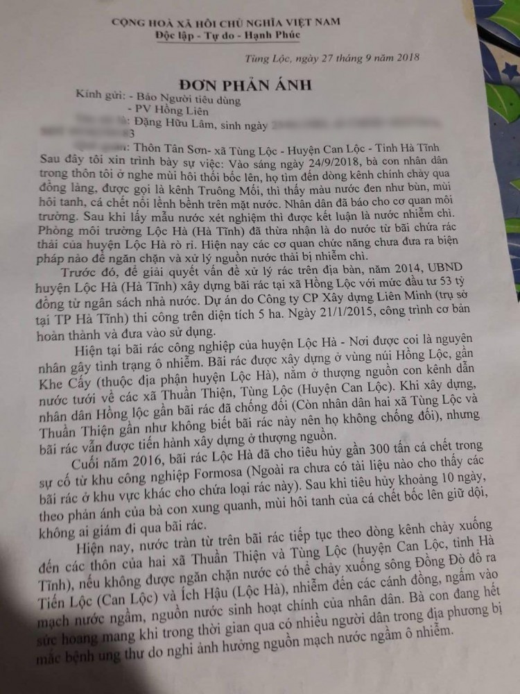 Hà Tĩnh: Nước kênh đen ngòm, cá chết hàng loạt, nghi do rò rỉ từ bãi xử lý rác ở huyện Lộc Hà? ảnh 1