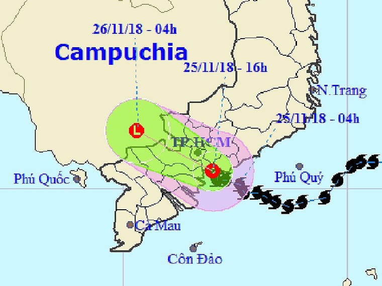 Bão số 9 thành áp thấp, suy yếu ở Campuchia ảnh 1
