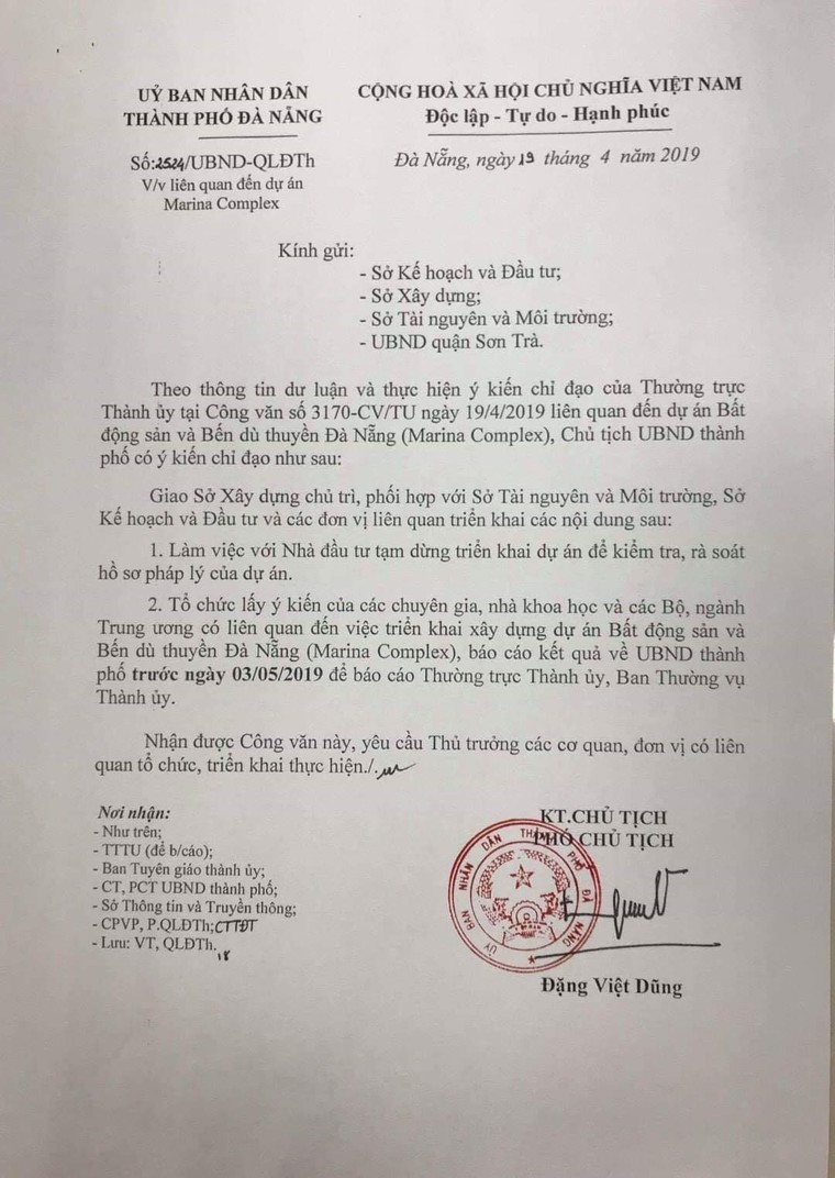 Tạm dừng triển khai dự án Bến du thuyền Đà Nẵng ảnh 1