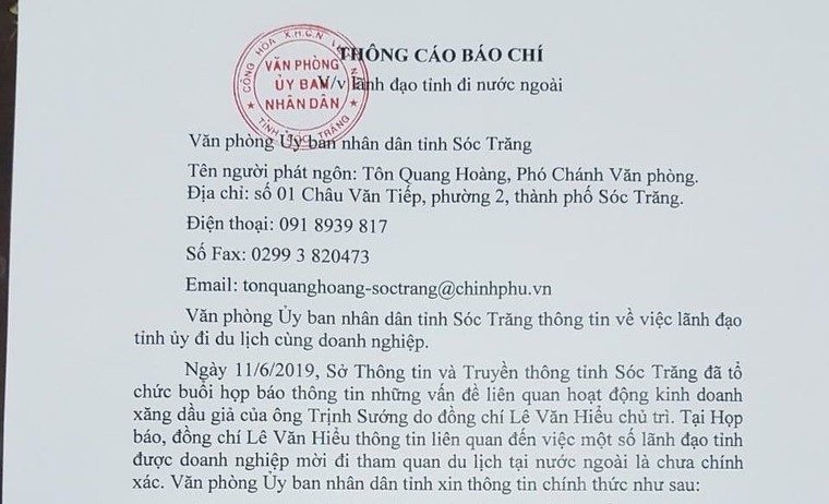 Bất nhất thông tin vụ Trịnh Sướng tài trợ lãnh đạo tỉnh Sóc Trăng đi Nhật ảnh 3