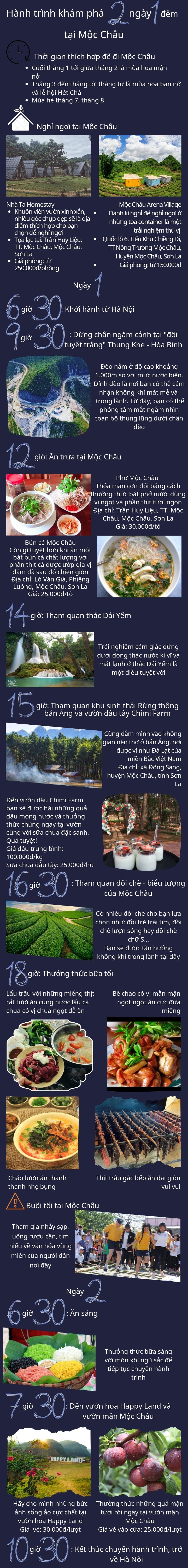 Chia sẻ hành trình 2 ngày 1 đêm tại Mộc Châu ảnh 1