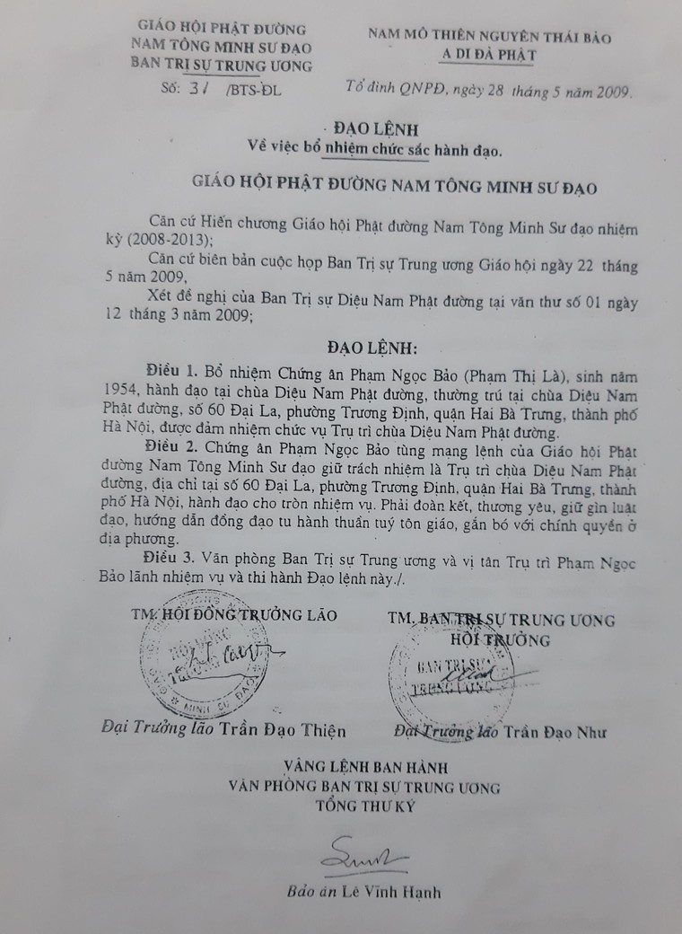 Ai là người đủ pháp lý nhận tiền bồi thường của chùa Diệu Nam? ảnh 2