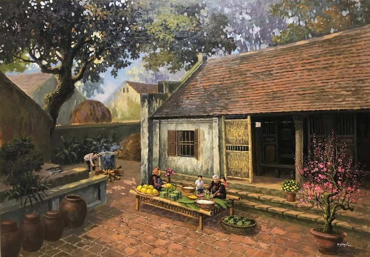 Hồn Tết xưa trong tranh của hoạ sĩ Trần Nguyên ảnh 6