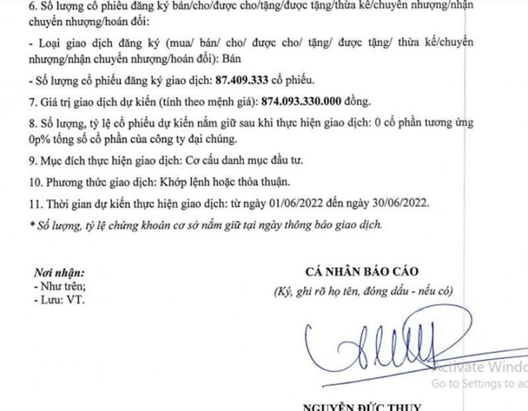 Ông Nguyễn Đức Thụy đăng ký bán toàn bộ cổ phần tại Thaiholdings ảnh 1