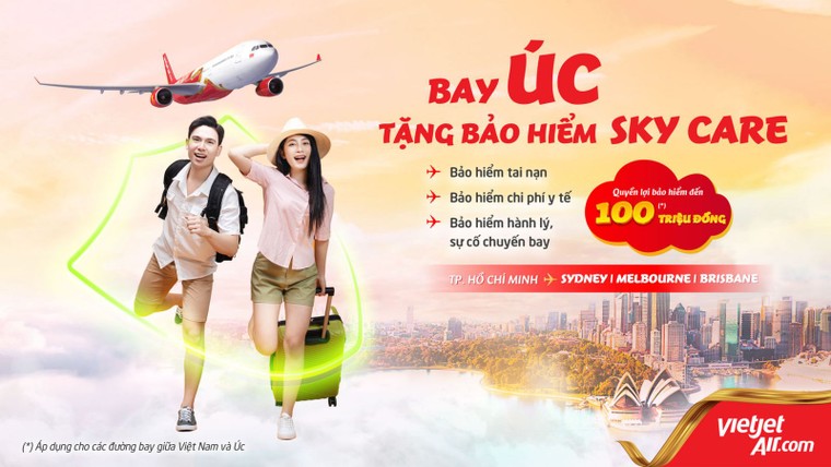 Vietjet tặng bảo hiểm toàn diện Sky Care cho tất cả đường bay Úc, lên đến 100 triệu đồng ảnh 1