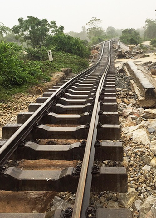 Ray đường sắt treo lơ lửng vì xói nền ảnh 1