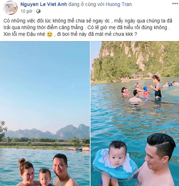 Việt Anh công khai xin lỗi vợ, Quế Vân vẫn 'mặt dày' đăng hình tình tứ ảnh 1