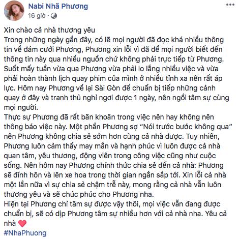 Sau Nhã Phương, Trường Giang cũng lên tiếng xác nhân đám cưới ảnh 1