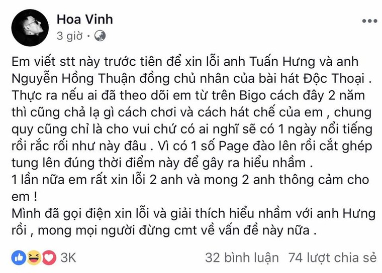 Tuấn Hưng bức xúc khi bài hát của anh bị Hoa Vinh chế lời dung tục ảnh 2