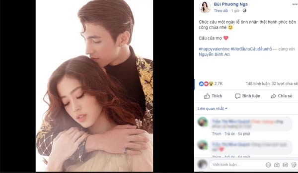 Á hậu Phương Nga và diễn viên Bình An công khai tình cảm đúng ngày Valentine ảnh 1