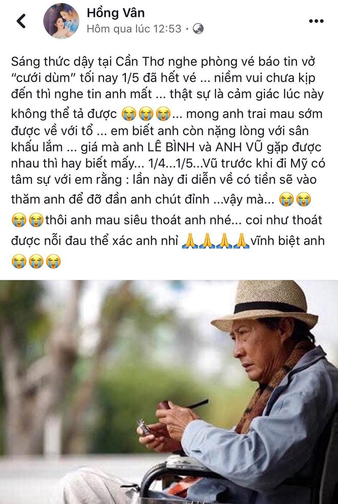 Anh Vũ từng muốn giúp đỡ nghệ sĩ Lê Bình trước khi mất ảnh 2