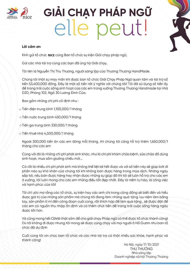 Lời cảm ơn đến những người đã tham gia Giải chạy Pháp ngữ 2021 ảnh 2