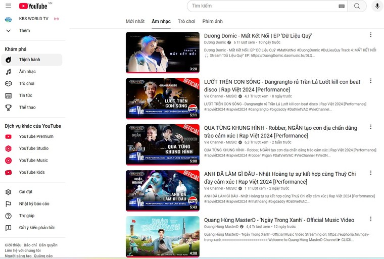 Các bài hát từ thí sinh "Anh trai Say Hi" và "Rap Việt" tiếp tục chiếm thứ hạng cao trên các bảng xếp hạng ảnh 1