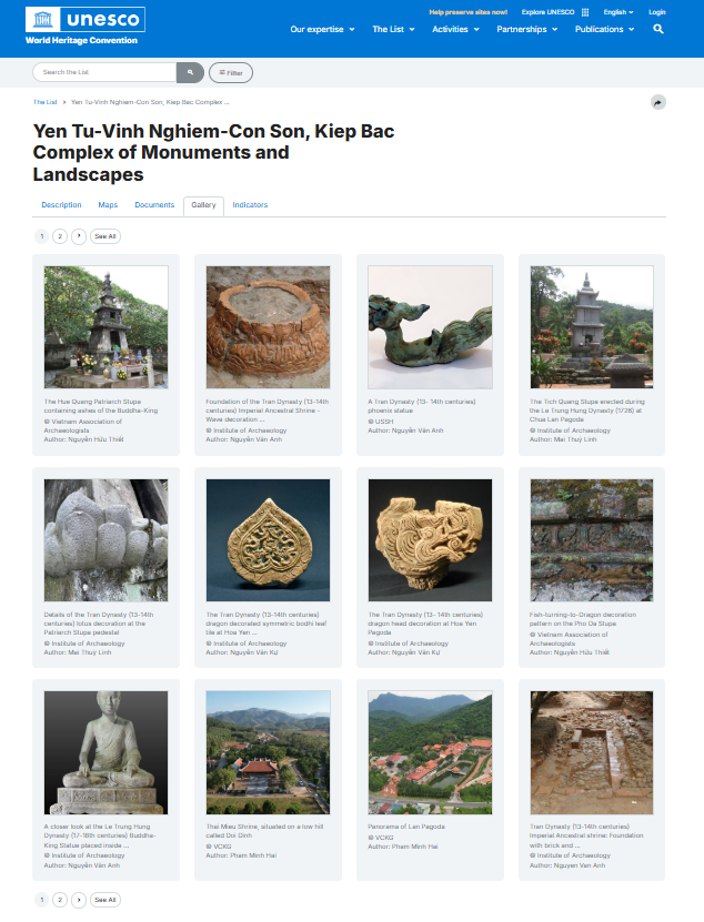 UNESCO công nhận Quần thể di tích và danh thắng Yên Tử - Vĩnh Nghiêm - Côn Sơn, Kiếp Bạc là Di sản Văn hóa Thế giới thứ 9 của Việt Nam ảnh 3