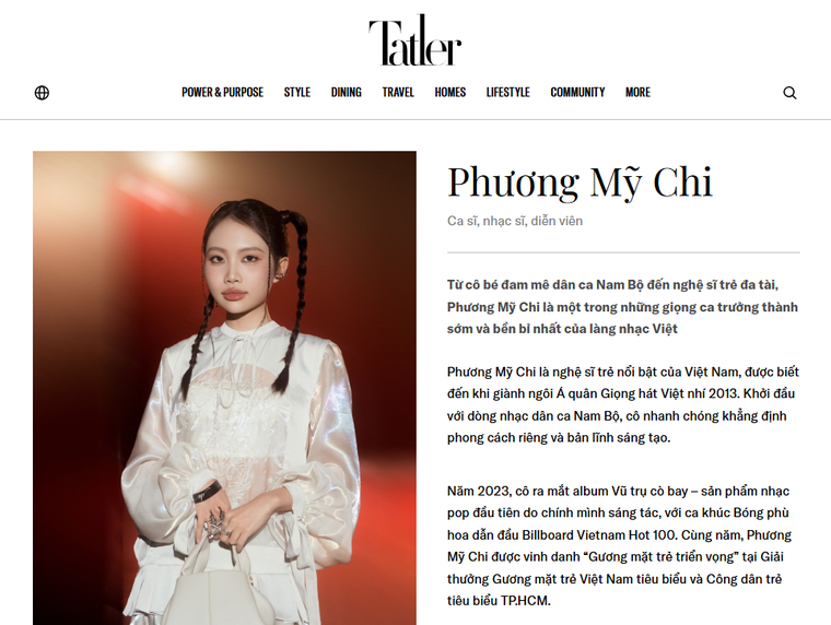 Phương Mỹ Chi - nghệ sĩ gen Z duy nhất xuất hiện trong danh sách những gương mặt kiến tạo thay đổi và truyền cảm tại châu Á của Tatler Most Influential 2025 ảnh 1