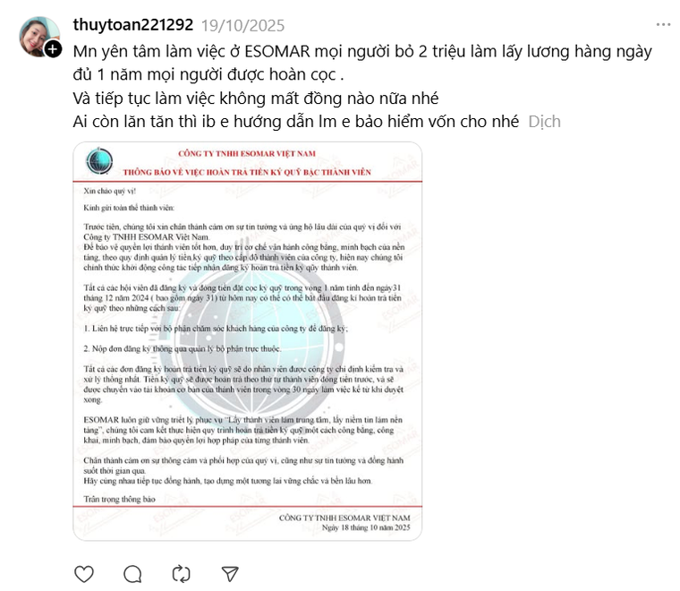 ESOMAR khẳng định không liên quan tới doanh nghiệp ESOMAR INSIGHT VNM của Việt Nam ảnh 7