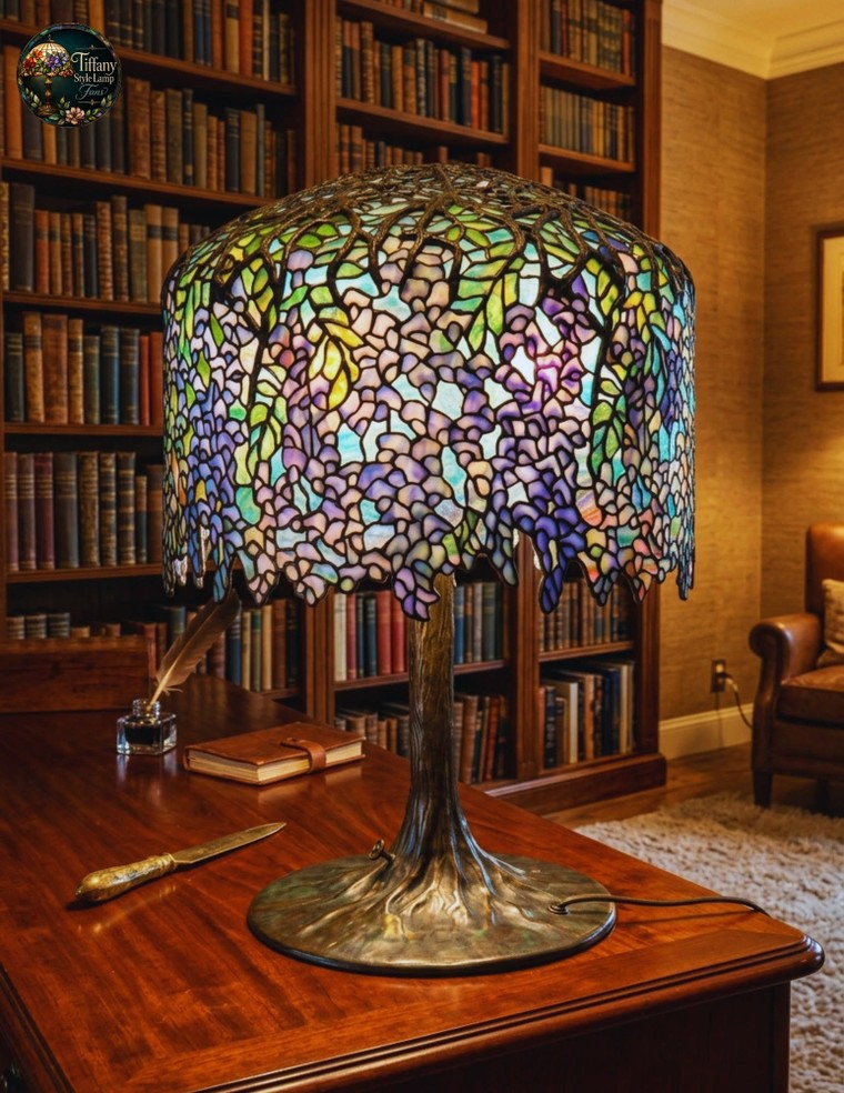 Đèn kính hoa tử đằng Tiffany: Tuyệt tác lấy cảm hứng từ thiên nhiên ảnh 1