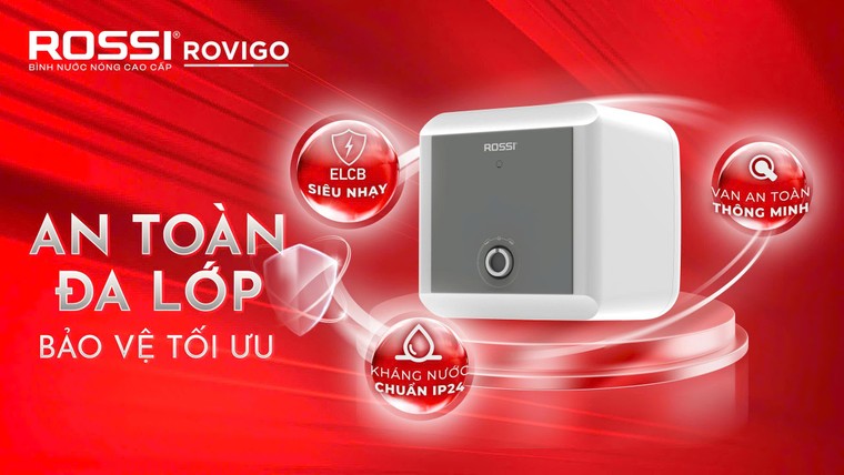 Bình nước nóng cao cấp Rossi: Nhìn từ 4 lớp bảo vệ an toàn ảnh 2