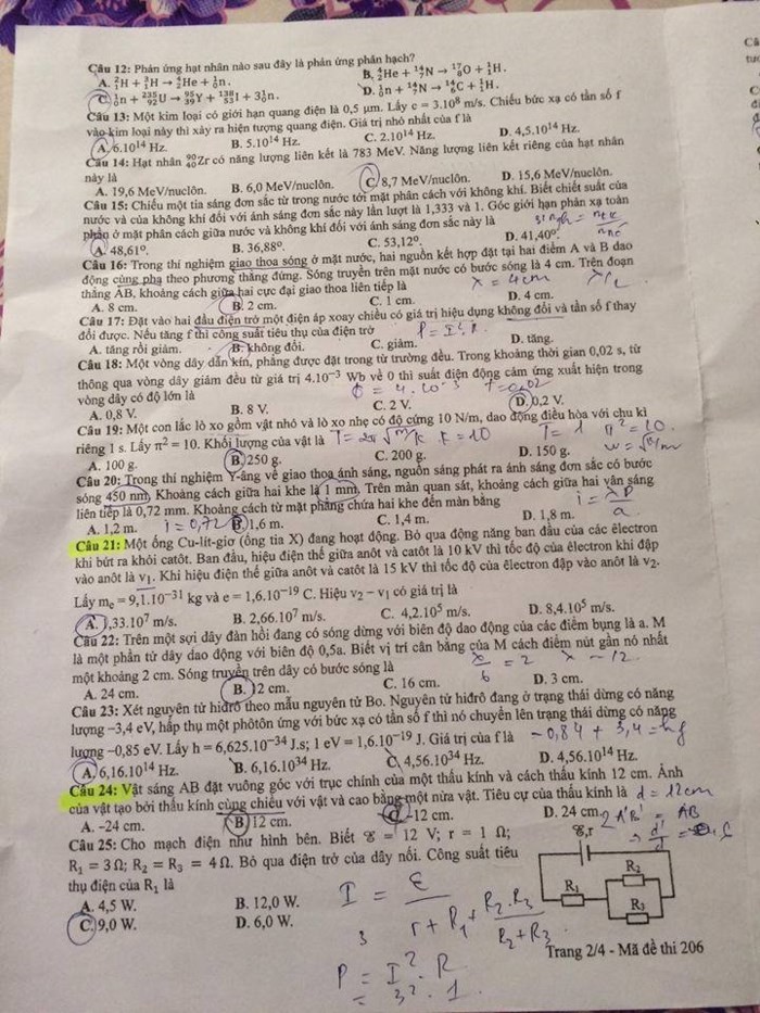 Gợi ý đáp án đề thi Vật lý kỳ thi THPT quốc gia 2018 ảnh 4