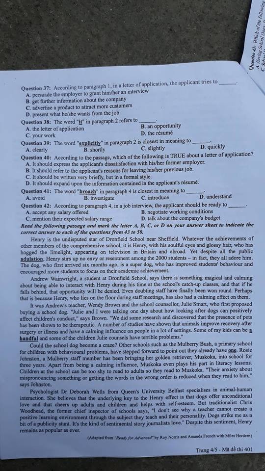 Gợi ý giải bài thi Tiếng Anh THPT quốc gia 2018 ảnh 6