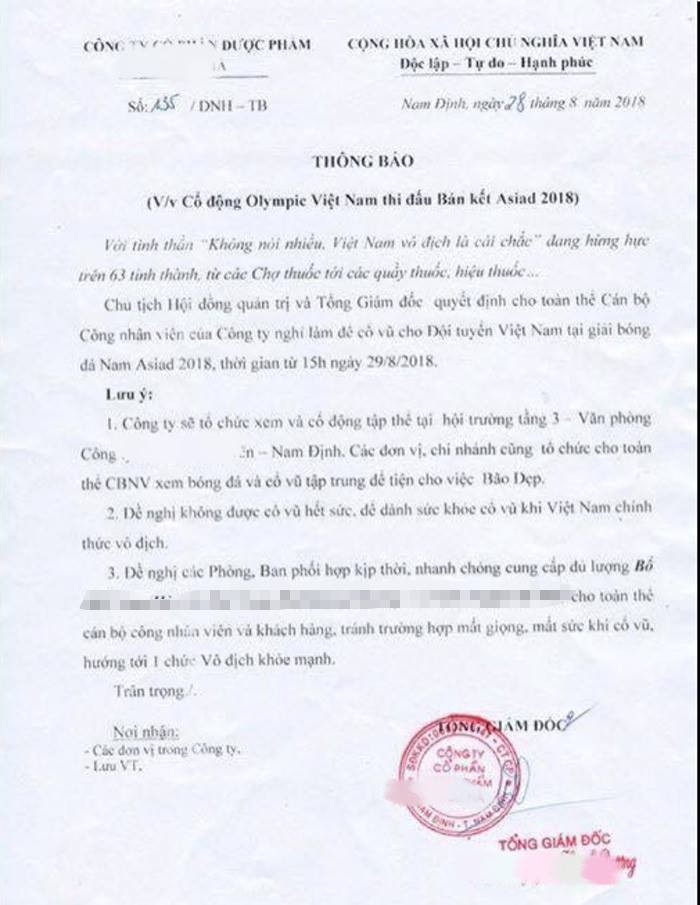 Nhiều công ty cho nhân viên nghỉ làm để cổ vũ Olympic Việt Nam ảnh 1