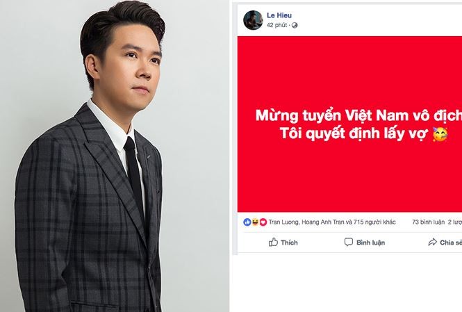 Mừng Việt Nam vô địch AFF Cup, Lê Hiếu gây sốc: 'Tôi sẽ lấy vợ' ảnh 1