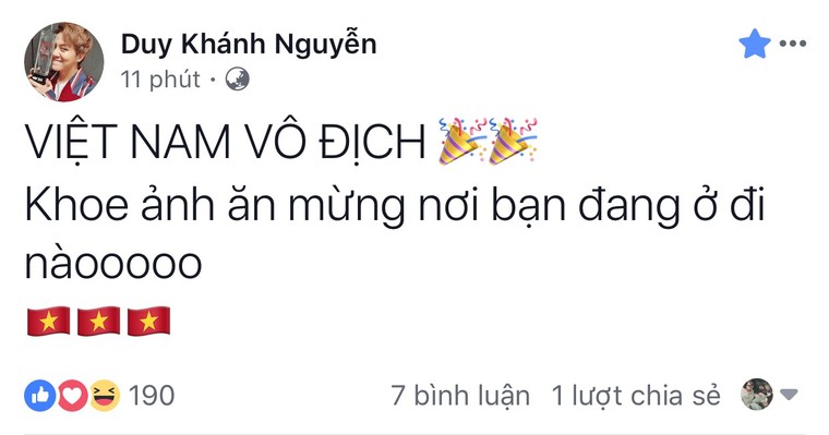 Sao Việt nhuộm đỏ mạng xã hội, tự hào hô vang 'Việt Nam vô địch' ảnh 3