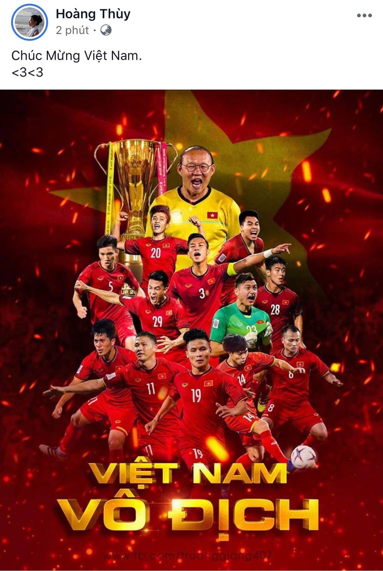 Sao Việt nhuộm đỏ mạng xã hội, tự hào hô vang 'Việt Nam vô địch' ảnh 5