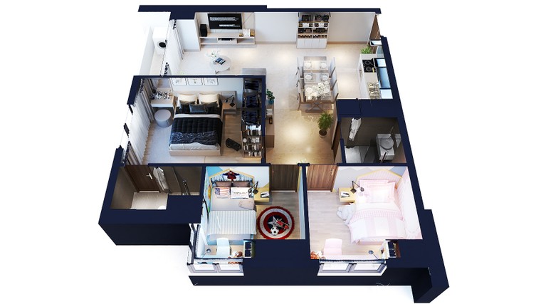 Đi tìm lời giải cho sức hút của căn hộ 3 phòng ngủ ảnh 1