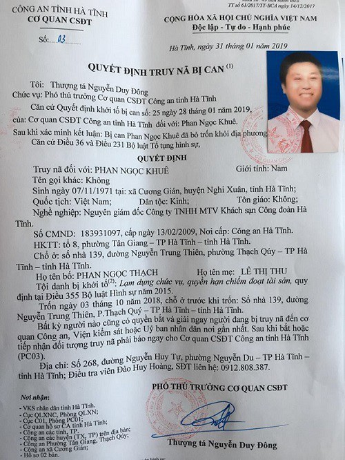 Chiếm đoạt số tiền lớn rồi bỏ trốn, 1 giám đốc bị truy nã ngày 26 Tết ảnh 1