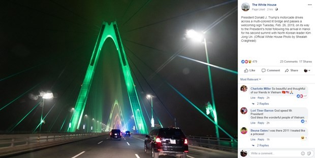 Fanpage chính thức của Nhà Trắng đăng ảnh cầu Nhật Tân ảnh 2