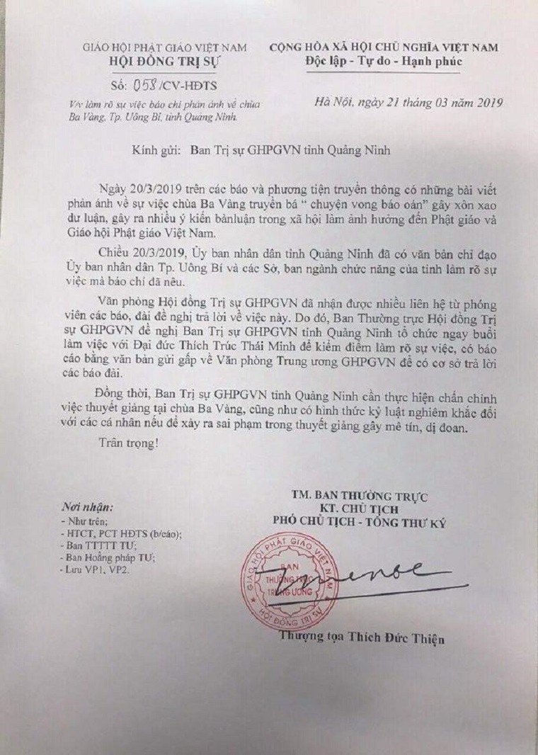 Trụ trì Chùa Ba Vàng thừa nhận việc gọi vong thu trăm tỷ xảy ra tại chùa ảnh 1