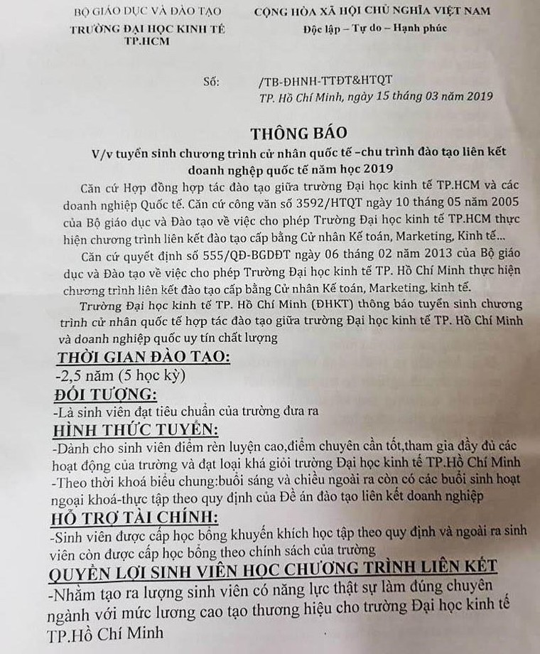 Đại học Kinh tế TP. HCM bị giả con dấu, lừa thí sinh ảnh 2