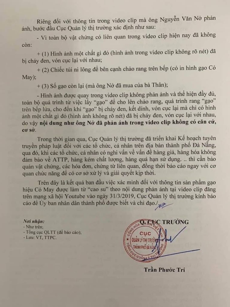 Quản lý thị trường Đà Nẵng bác thông tin xuất hiện gạo giả làm từ 'cao su' ảnh 2