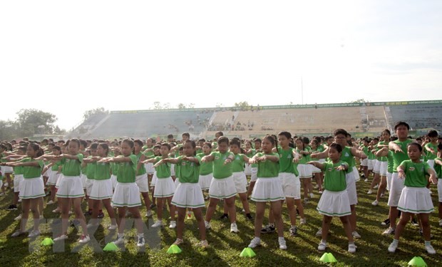 Hơn 6.000 học sinh tiểu học tham gia đồng diễn thể dục xác lập kỷ lục ảnh 1