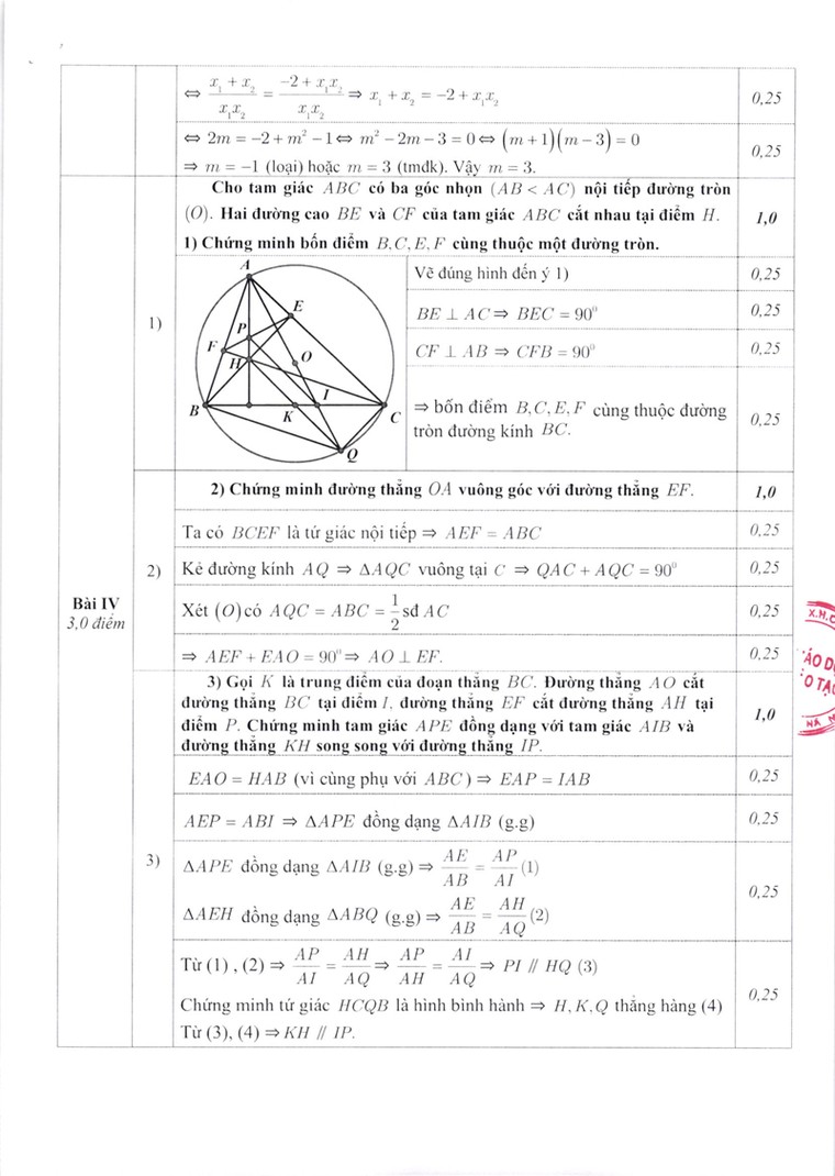 Đáp án và thang điểm chính thức bài thi môn Toán vào lớp 10 tại Hà Nội ảnh 3