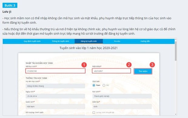 Phụ huynh Hà Nội có thể thử nghiệm tuyển sinh trực tuyến trong 2 ngày ảnh 3
