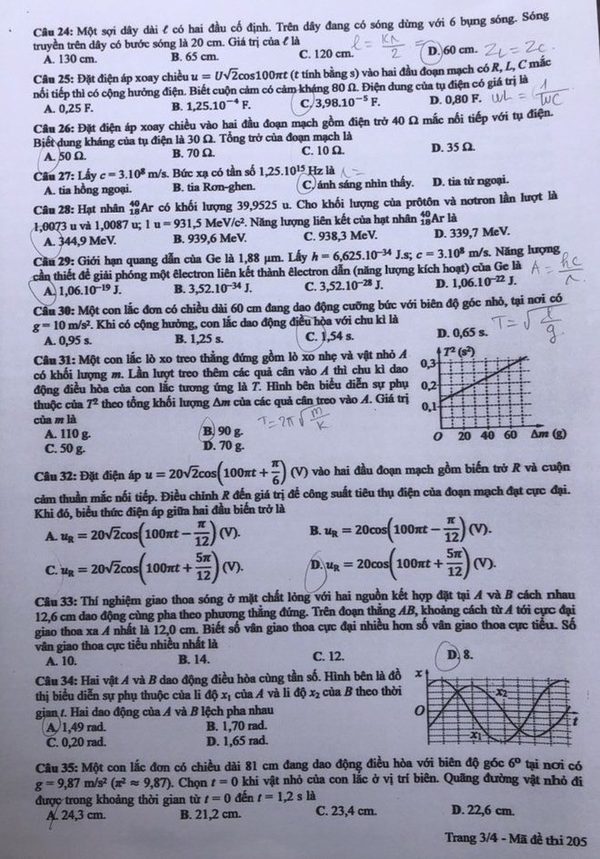 Gợi ý đáp án môn Vật lý THPT Quốc gia 2020 ảnh 3