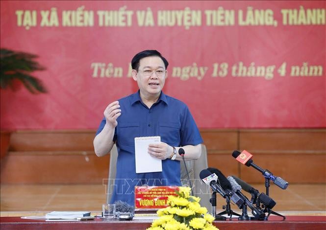 Chủ tịch Quốc hội Vương Đình Huệ kiểm tra công tác chuẩn bị bầu cử tại Hải Phòng ảnh 1