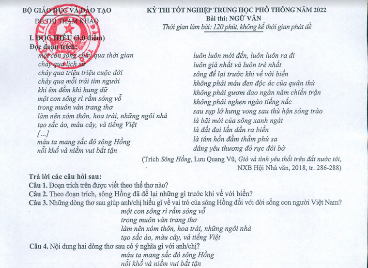 Đề thi tốt nghiệp THPT tham khảo không có sự thay đổi so với năm ngoái ảnh 1
