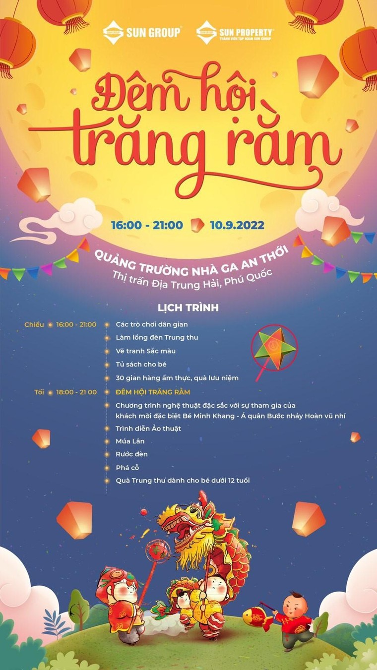 Nô nức chơi trung thu, nhận quà hấp dẫn ở Đêm hội trăng rằm tại Thị trấn Địa Trung Hải, Phú Quốc ảnh 1