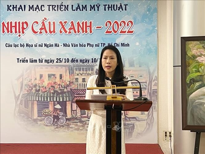Triển lãm 'Nhịp cầu xanh' trưng bày nhiều tác phẩm mỹ thuật đặc sắc ảnh 1