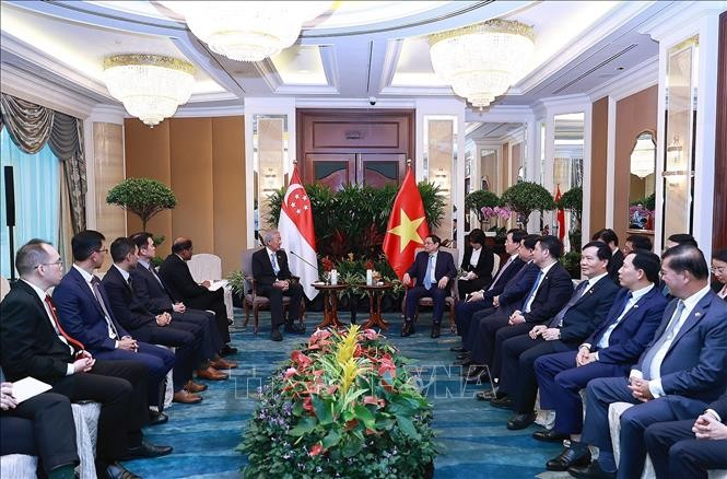 Thủ tướng Phạm Minh Chính tiếp Bộ trưởng cao cấp Singapore Tiêu Chí Hiền ảnh 1