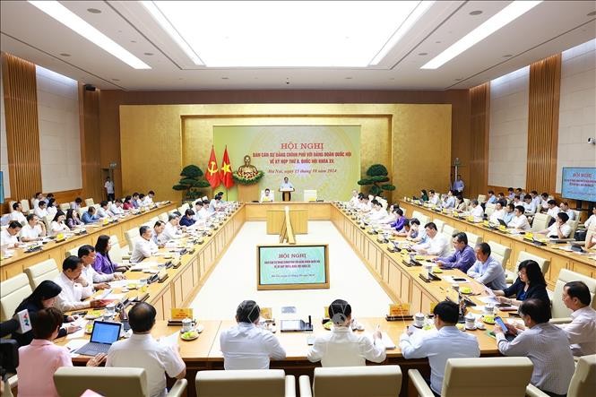 Hội nghị Ban Cán sự Đảng Chính phủ với Đảng đoàn Quốc hội về Kỳ họp thứ 8, Quốc hội khóa XV ảnh 4